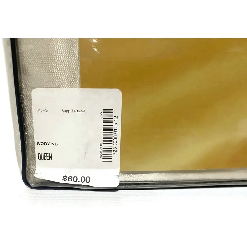 Keeco Wrinkle Free Queen Satin Sheet Set Tan Ivory NIB